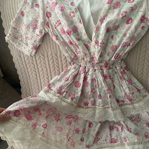 Place Nationale Floral Pink and White Ruffle Dress - Picture 3 of 5